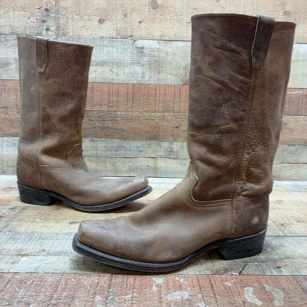 Durango Boots Mens Size 13 D Brown Leather Mid Calf Western Square Toe Cowboy